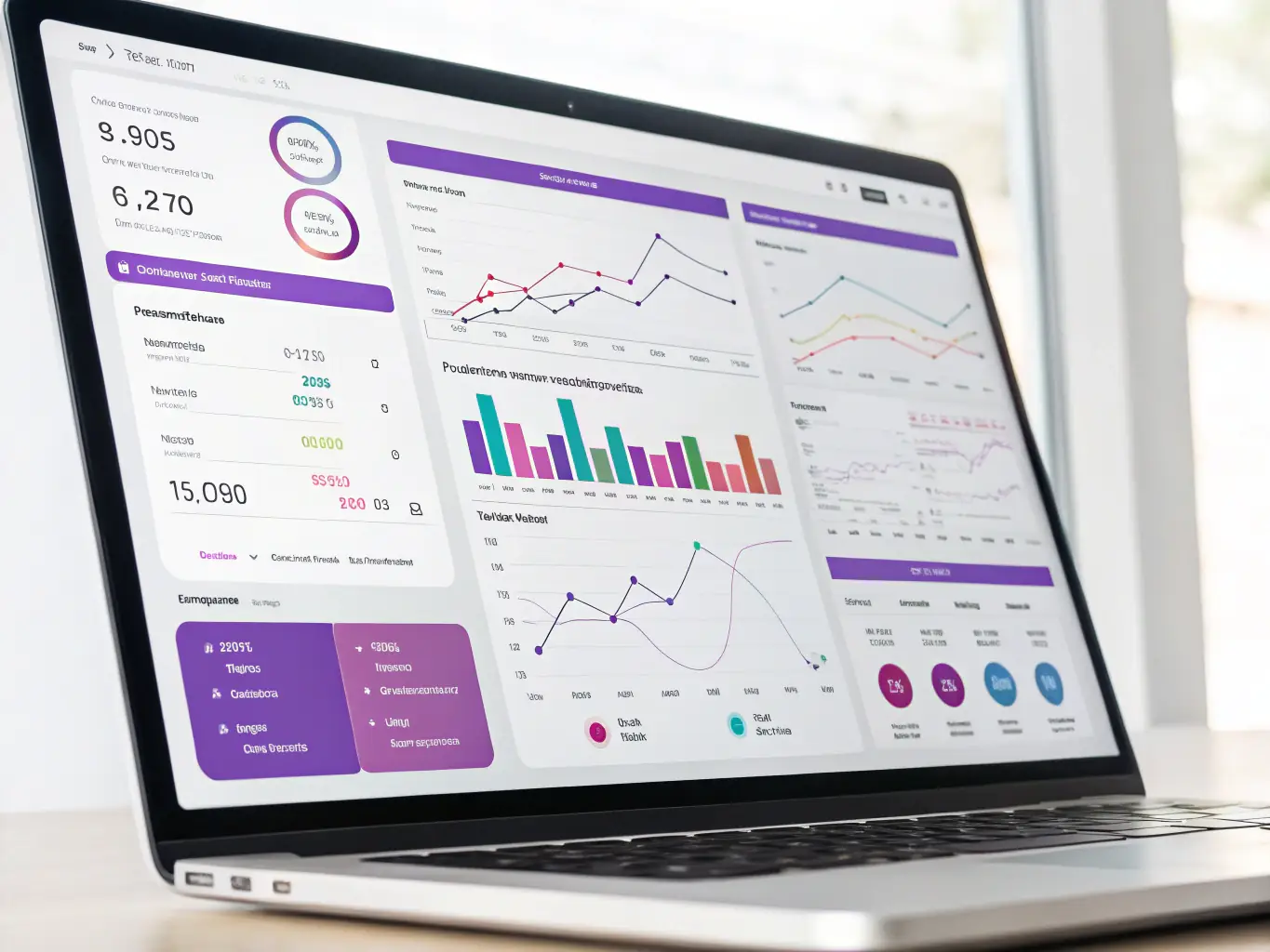 A digital dashboard displaying compliance metrics, risk assessments, and governance frameworks, illustrating Ruach Covenant Technologies Inc's GRC solutions.