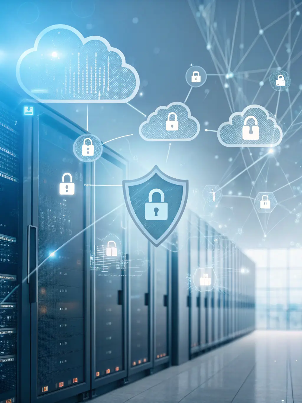 A graphic showcasing a layered security architecture, with multiple levels of protection against cyber threats and unauthorized access.